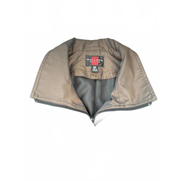 Gallery Petite Women's Black Trench Coat With Lining Zipper and Buttons - Picture 2 of 9